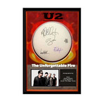 Framed Autographed Drumhead Collage // U2