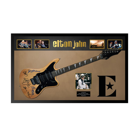 Framed Autographed Guitar // Elton John