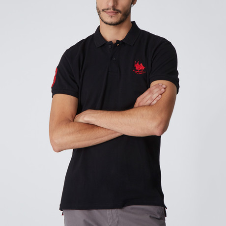 Polo Club Shirt // Black + Red (M)