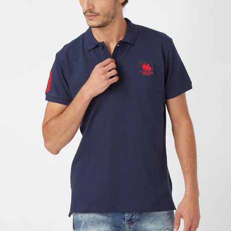 Polo Club Shirt // Navy + Red (L)