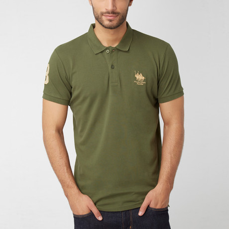 Polo Club Shirt // Olive Green + Gold (S)