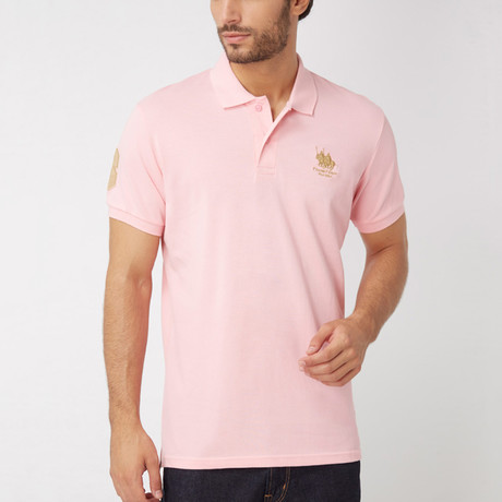 Polo Club Shirt // Pink + Gold (L)