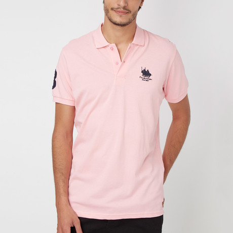 Polo Club Shirt // Pink + Navy (S)