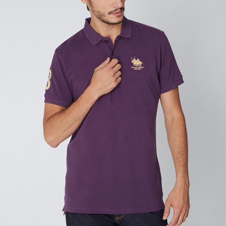 Polo Club Shirt // Purple + Gold (S)