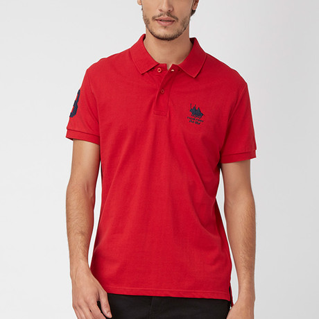 Polo Club Shirt // Red + Navy (L)