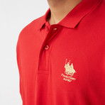 Polo Club Shirt // Red + Gold (L)