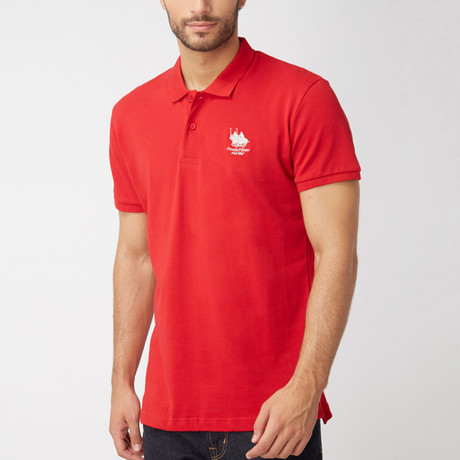 Polo Club Shirt // Red + Silver (L)