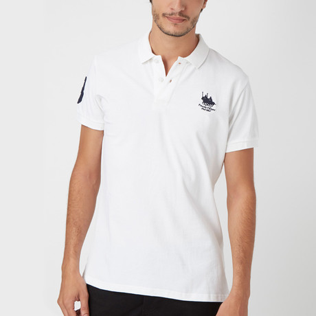 Polo Club Shirt // White + Navy (S)