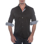 Button-Up Shirt // Black + Denim (XL)