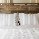 Bold Stripe Linen / Cotton Comforter // Beige (Twin / Twin Extra Long)