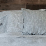 Textured Solid Linen / Cotton Duvet Cover // Silver (Full / Queen)