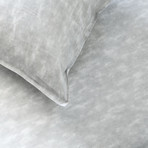 Textured Solid Linen / Cotton Duvet Cover // Silver (Full / Queen)