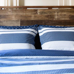 Chevron Stripe Woven Herringbone Comforter // Blue (Twin / Twin Extra Long)