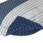 Chevron Stripe Woven Herringbone Comforter // Blue (Twin / Twin Extra Long)