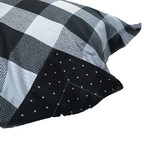 Buffalo Check Woven Herringbone Comforter // Black + Charcoal (Twin / Twin Extra Long)