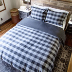 Buffalo Check Woven Herringbone Comforter // Black + Charcoal (Twin / Twin Extra Long)