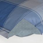 Madras Plaid Cotton Percale Comforter // Blue + Charcoal (Twin / Twin Extra Long)