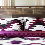 Southwest Linen + Cotton Comforter // Maroon + Black (Full / Queen)