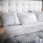 Textured Solid Linen + Cotton Comforter // Silver (Twin / Twin Extra Long)
