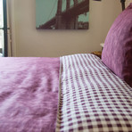 Textured Solid Linen + Cotton Comforter // Burgundy (Twin / Twin Extra Long)