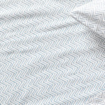 Chevron Print Percale Cotton Sheet Set // Navy (Twin)