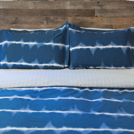 Tie-Dye Print Cotton Percale Duvet Cover // Navy (Twin/Twin Extra Long)