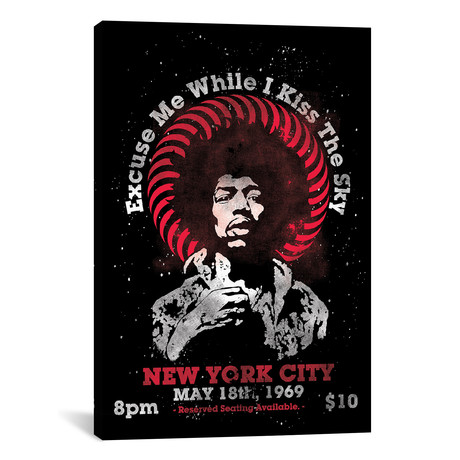 Jimi Hendrix Experience 1969 U.S. Tour At Madison Square Garden Tribute Poster // Radio Days (18"W x 26"H x 0.75"D)