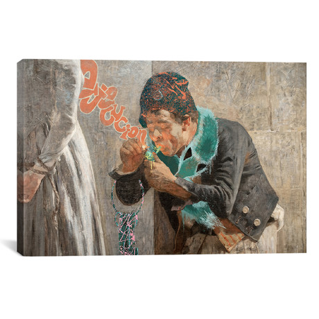 Charlotte Corday // Man With Fox Scarf // 5by5collective (18"W x 26"H x 0.75"D)