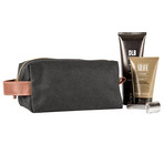 Waxed Canvas + Leather Dopp Kit (Black)