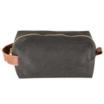 Waxed Canvas + Leather Dopp Kit (Black)