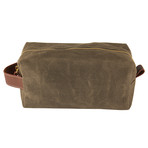 Waxed Canvas + Leather Dopp Kit (Black)