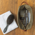 Waxed Canvas + Leather Dopp Kit (Black)