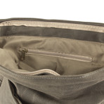 Waxed Canvas + Leather Messenger Bag (Navy)