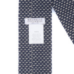 Brunello Cucinelli Knitted Straight Dash Tie // Blue + Cream