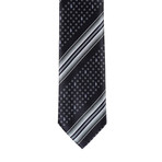 Brioni Dotted Contrast Tie // Black + White