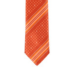 Brioni Dotted Contrast Tie // Orange