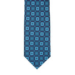 Brioni Square Patterned Tie // Blue