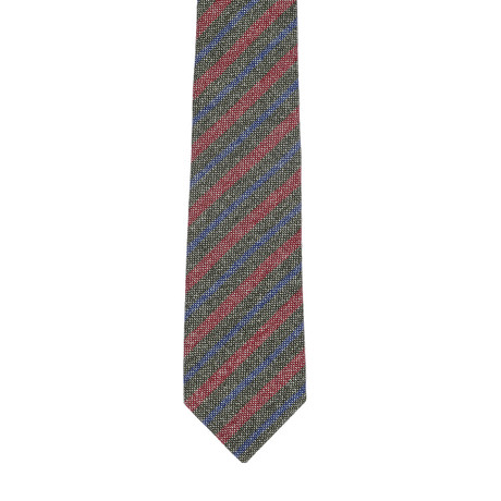 Borrelli Striped Tie // Dark Gray + Red
