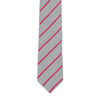 Borrelli Striped Tie // Gray + Red