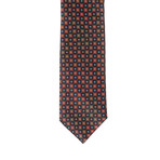 Brioni Patterned Tie // Black + Orange