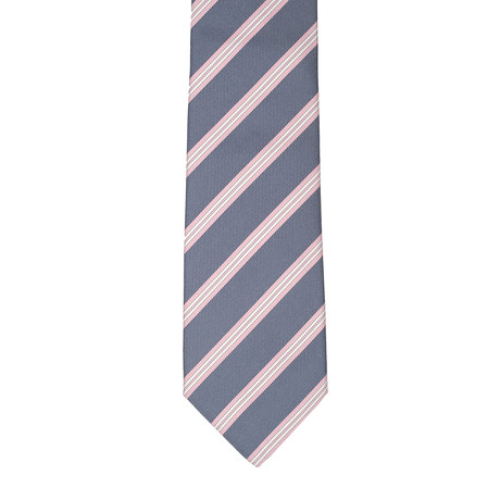 Borrelli Striped Tie // Blue + Pink