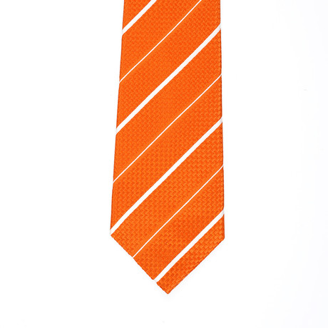 Isaia Striped Tie // Orange