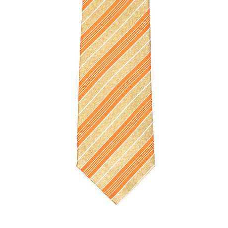 Isaia Striped Tie // Orange + Gold