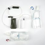 Survivor Filter Pro Portable Water Filter + 2 Pack Collapsible Canteens