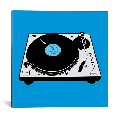 Turntable Blue Poster (18"W x 18"H x 0.75"D)