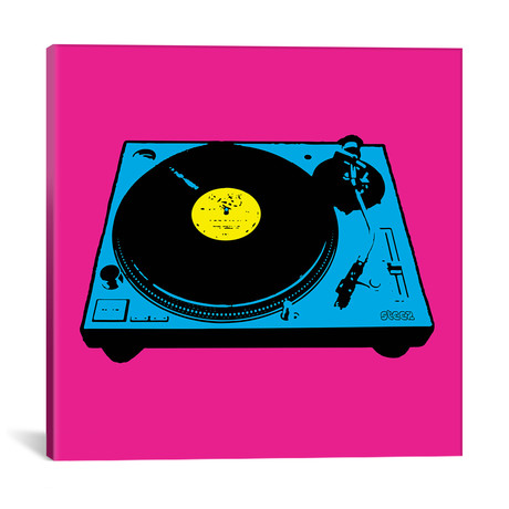 Turntable Pink Poster (18"W x 18"H x 0.75"D)