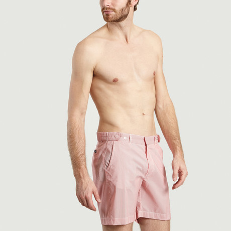 Smart Swim Shorts // Red Stripes (XS)