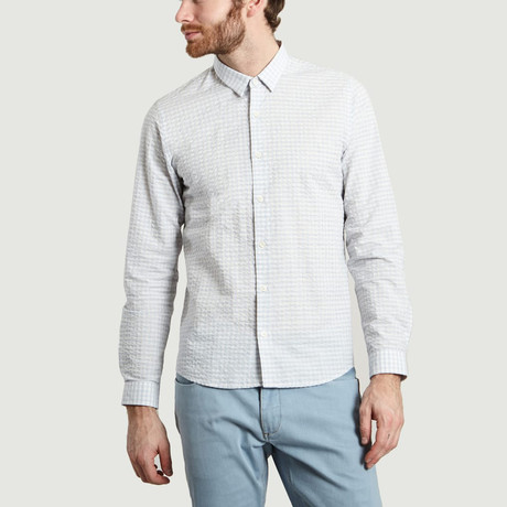 Squares T-Shirt // Blue + White (L)