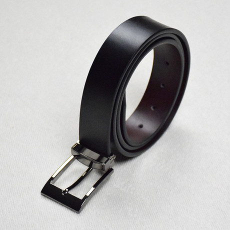 Adjustable Leather Belt // Black