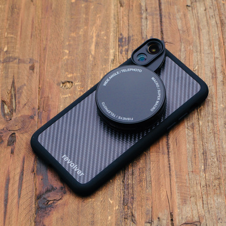 Revolver Lens Kit // Carbon Fiber // 6 in 1 Lens (iPhone 7+/8+)